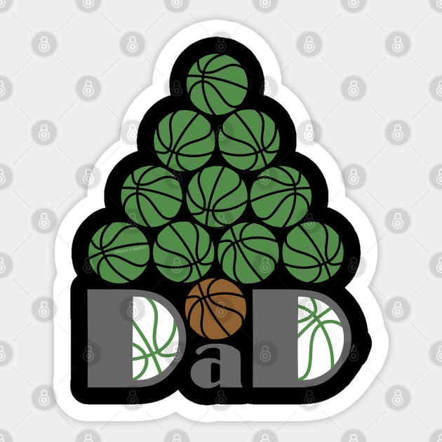 Dad Basketball Christmas Tree Sticker by Barthol Graphics